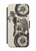 HTC ONE Motorrad Vintage 1 Flipcase Tasche Flip Hülle Case Cover Schutz Handy