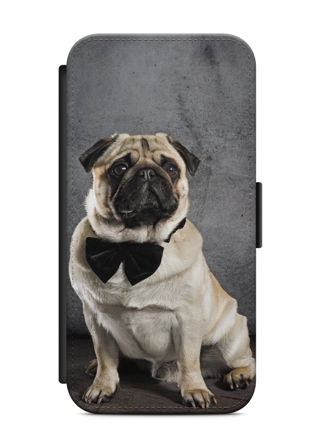 HTC ONE Mops Hund 3 Flipcase Tasche Flip Hülle Case Cover Schutz Handy