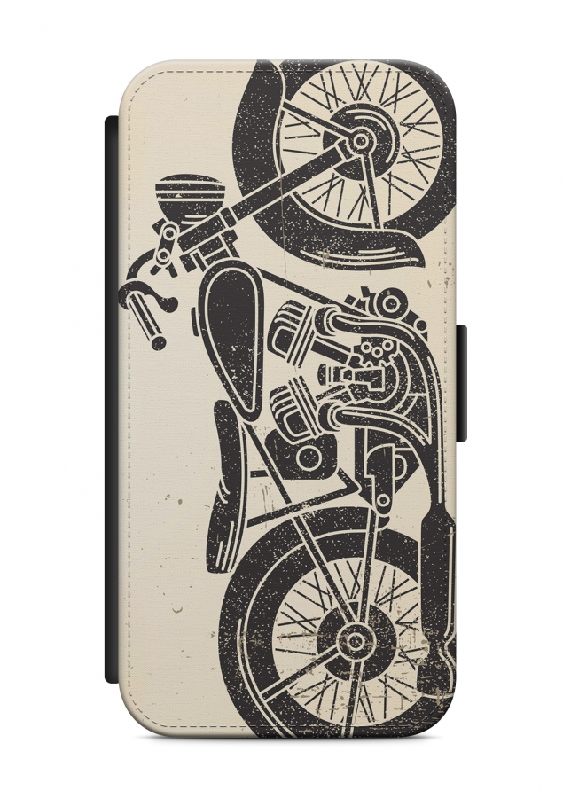 HTC ONE Motorrad Vintage 1 Flipcase Tasche Flip Hülle Case Cover Schutz Handy
