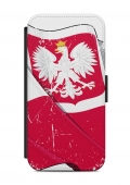 HTC ONE Polen Fahne 1 Flipcase Tasche Flip Hülle Case Cover Schutz Handy