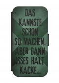 HTC ONE IST HALT KACKE Flipcase Tasche Flip Hülle Case Cover Spruch