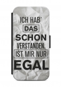 HTC ONE IST MIR EGAL 2 Flipcase Tasche Flip Hülle Case Cover Spruch