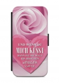 Sony Xperia KUSS KÜSSEN ROSE Flipcase Tasche Flip Hülle Case Cover Spruch Zitat