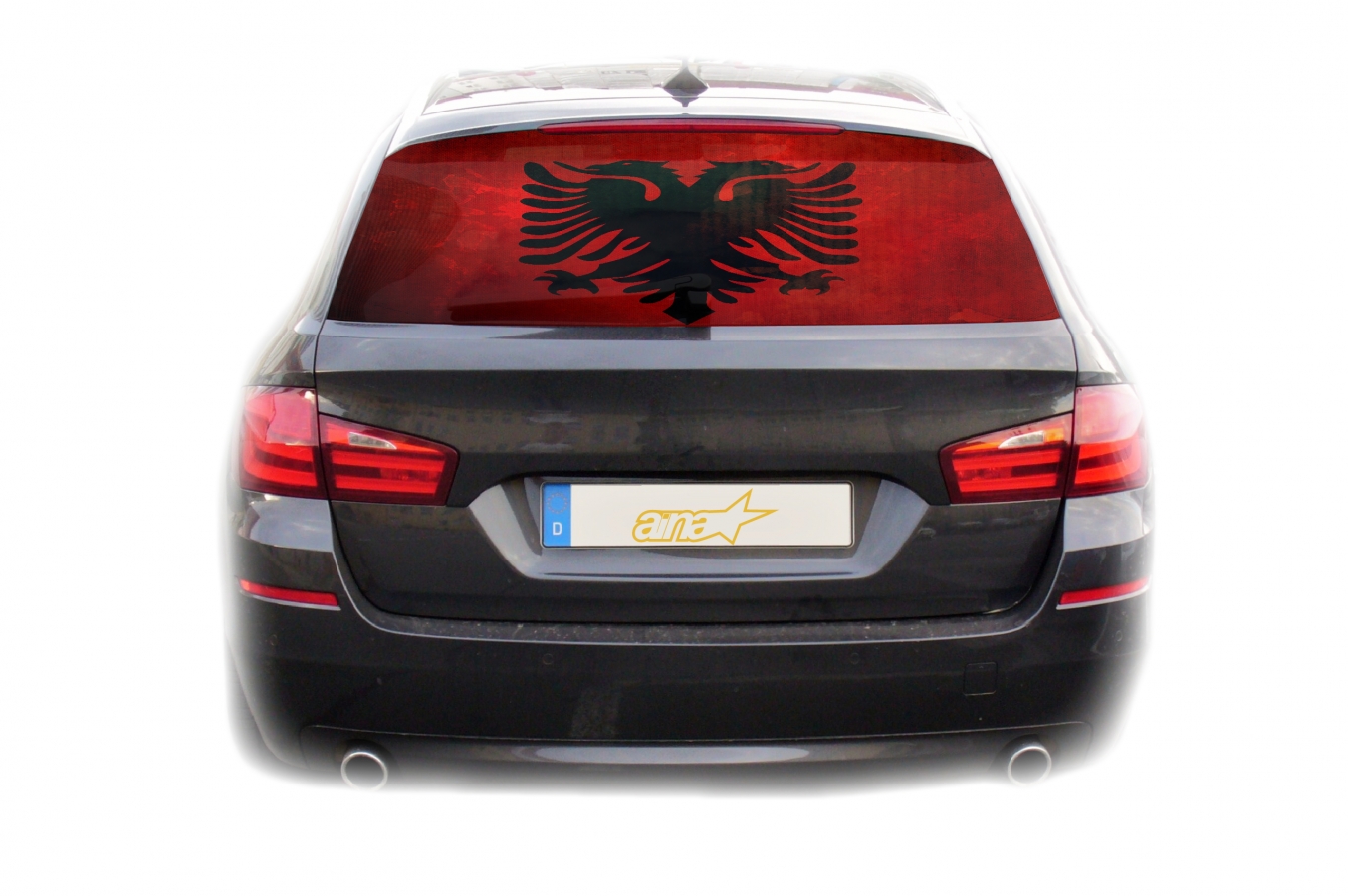 Auto KFZ Heckscheibe Fenster Aufkleber Sticker Albanien Fahne 2