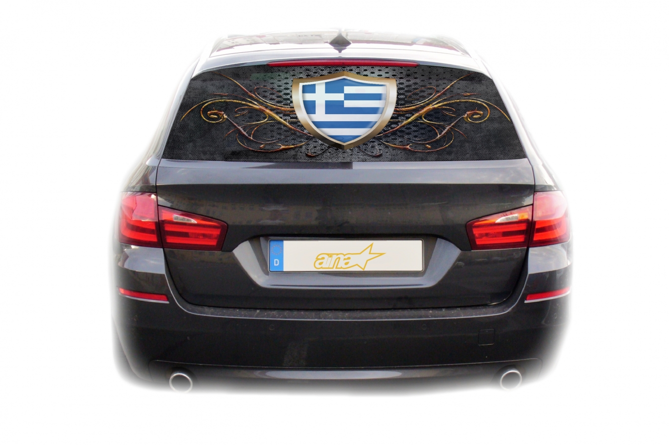 Auto KFZ Heckscheibe Fenster Aufkleber Sticker Griechenland Fahne 1