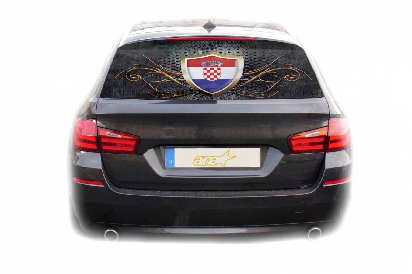 Auto KFZ Heckscheibe Fenster Aufkleber Sticker Kroatien Fahne 1