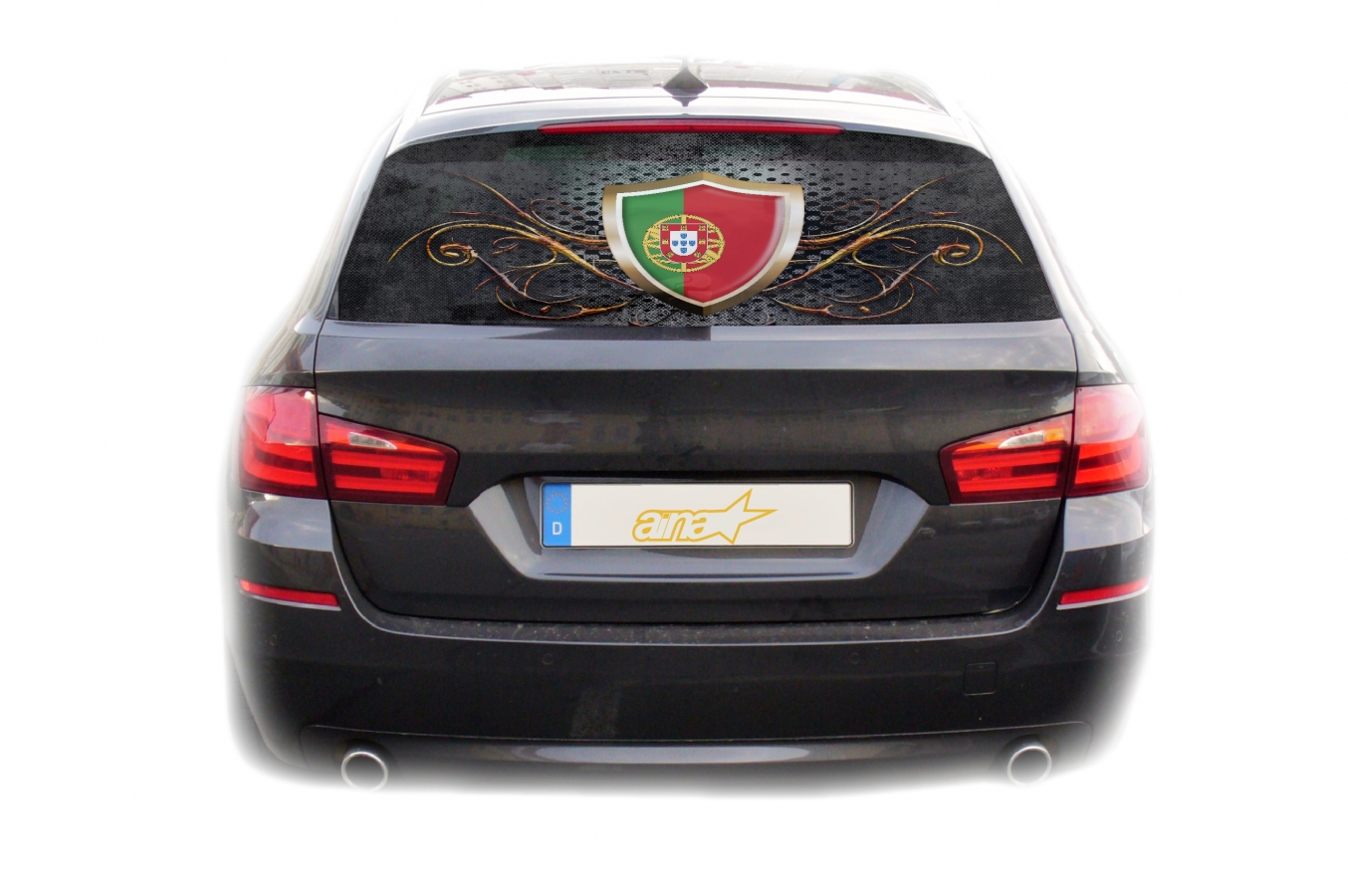 Auto KFZ Heckscheibe Fenster Aufkleber Sticker Portugal Fahne 1