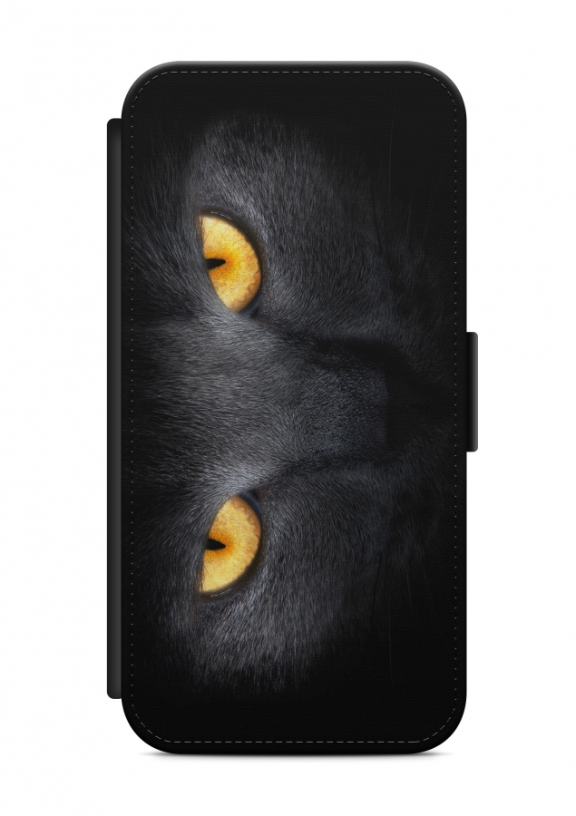 Huawei Black Cat Katze Flipcase Tasche Flip Hülle Case Cover Schutz Handy