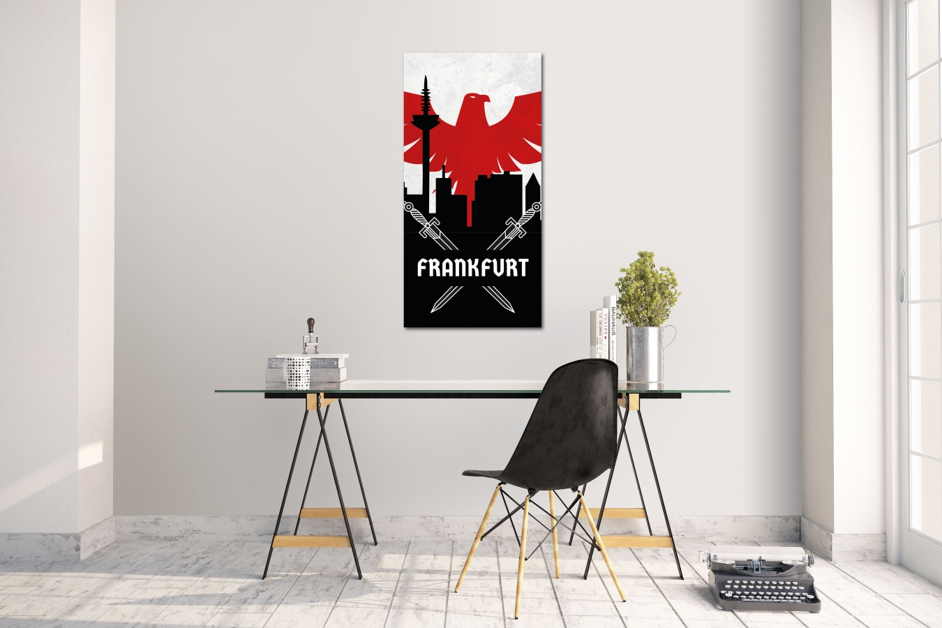 Wandtattoo Wandsticker Aufkleber Stadt City Frankfurt Grösse: 60 x 120 cm