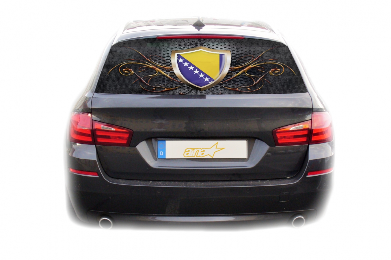 Auto KFZ Heckscheibe Fenster Aufkleber Sticker Bosnien Fahne 1
