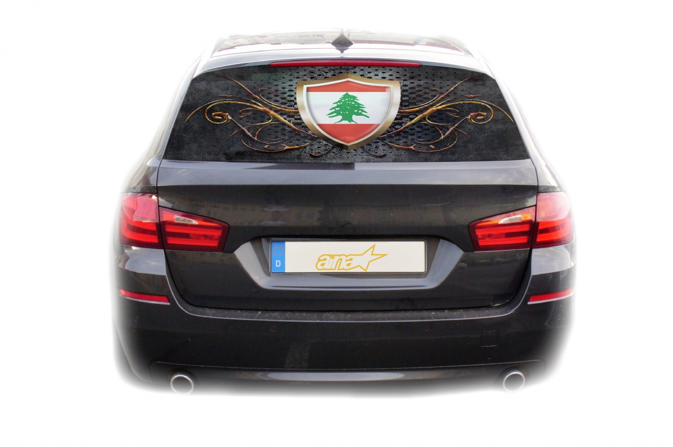 Auto KFZ Heckscheibe Fenster Aufkleber Sticker Libanon Fahne 1