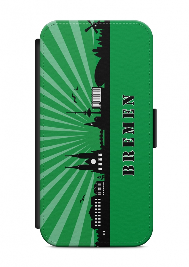 Sony Xperia Bremen Skyline Flipcase Tasche Flip Hülle Case Cover Schutz Handy
