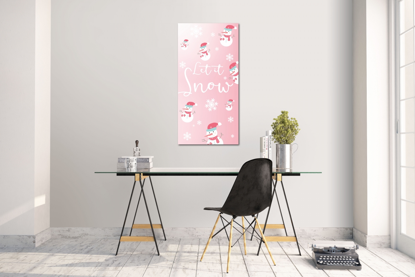Wandtattoo Wandsticker Aufkleber Pink Snowman Grösse: 60 x 120 cm